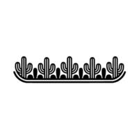 Stylized Line Art Cactus Border vector
