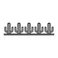 Minimalist Cactus Line Art Border Desert Element vector