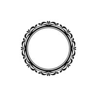 Ornate Circular Frame with Flourishes on Neutral Background vector