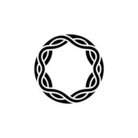 Abstract Geometric Woven Circle - Black and White vector