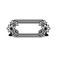 Floral Frame with Blank Space - Elegant Black and White vector