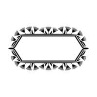 Floral Frame in Black White Minimalist for Text Box vector