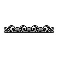 Elegant Black White Wave Pattern Border Element vector