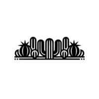 Minimalist Desert Landscape Cactus Spherical Plants Emblem vector