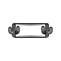 Modern Cactus Frame Minimalist Desert Branding vector