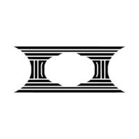 Geometric Temple Silhouette, Minimalist, Architecture vector