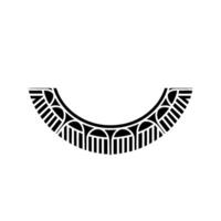Geometric Crescent, Stylized Ornamentation, Minimalist vector