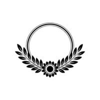 Elegant Circular Laurel Wreath, Minimalist vector