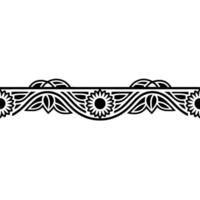 Art Deco Floral Border Elegant Decorative Element vector
