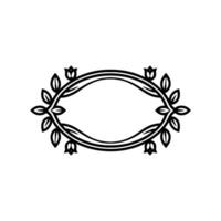 Elegant Floral Frame, Vintage , Minimalist Ornament, Lineart vector