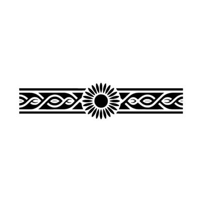 Intricate Celtic Border, Stylized Sun Motif