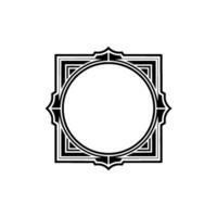 Art Deco Circle Frame, Elegant Border vector