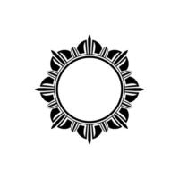 Geometric Sunburst Frame, Minimalist, Circular vector