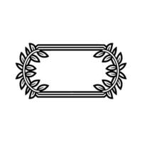 Elegant Botanical Frame, Vintage Style, Minimalist, Laurel vector