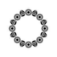 Geometric Sunflower Wreath, Minimalist vector