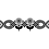 Stylized Floral Border, Art Deco Inspired - Decorative vector