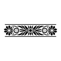 Elegant Black Floral Border, Vintage Element, Texture vector