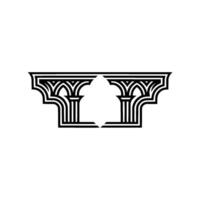 Geometric Archway, Art Deco , Minimalist Emblem, Lineart vector