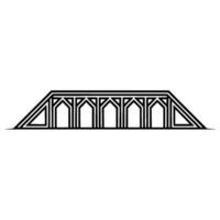 Geometric Bridge Silhouette, Minimalist, Lineart vector