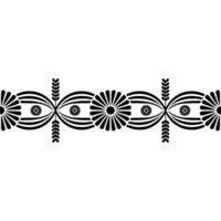 Geometric Tribal Border, Stylized Black Pattern vector