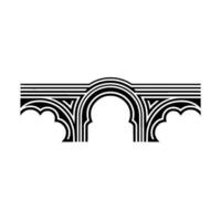 Gothic Archway, Linear Ornamentation, Minimalist vector
