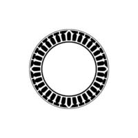 Geometric Circle Frame, Stylized Tribal Motif - Pattern vector