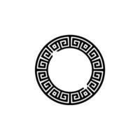 Geometric Greek Key Border, Minimalist , Circular Emblem vector