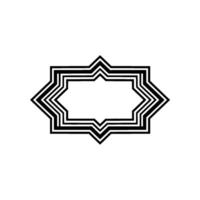 Geometric Star Frame, Layered Black Outline, Minimalist vector