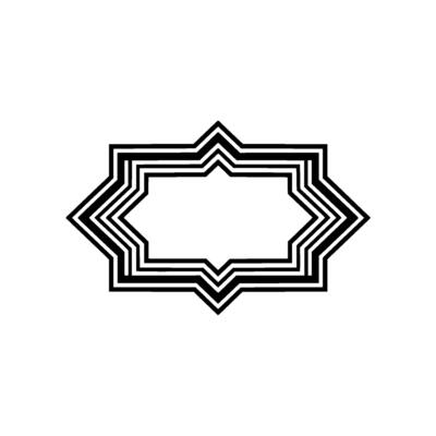Geometric Star Frame, Layered Black Outline, Minimalist