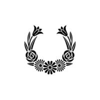Elegant Floral Emblem, Minimalist , Circular Frame vector