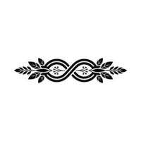Elegant Botanical Divider, Vintage Style, Scroll vector