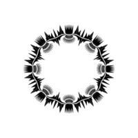 Geometric Thistle Border, Minimalist vector