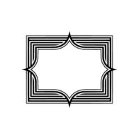 Art Deco Geometric Frame, Elegant Border, Lines vector