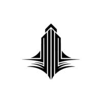 Geometric Ascent Stark Black Emblem, Modern Symbolism vector