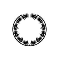 Stylized Thistle Circle, Minimalist Emblem, Elegant Border vector