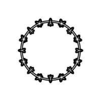Floral Circle Frame, Minimalist , Elegant Border vector