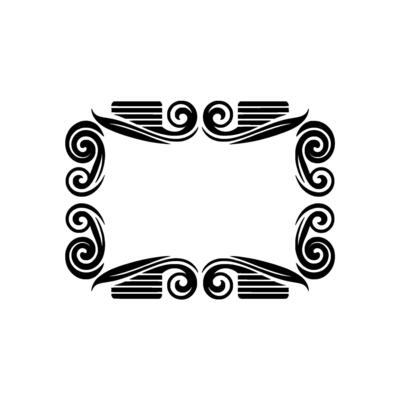 Elegant Black Frame, Intricate Swirls, Decorative Border