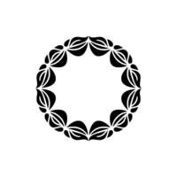 Stylized Leaf Wreath, Minimalist , Circular Emblem vector
