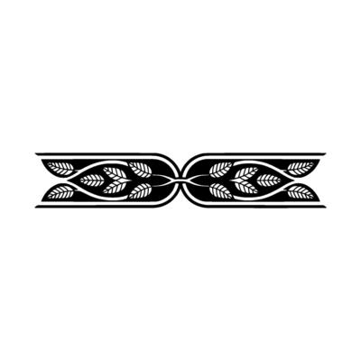 Stylized Leaf Border, Elegant Element