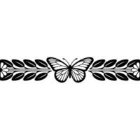 Elegant Botanical Border, Butterfly Motif Vintage Element vector