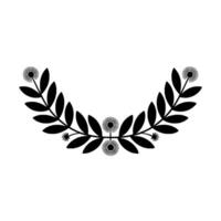 Minimalist Black Laurel Wreath, Elegant vector