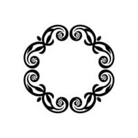 Intricate Black Floral Border, Elegant Element - Ornamental vector