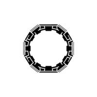 Geometric Portal Minimalist Black Outline Circle vector