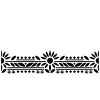 Geometric Floral Border, Stylized Black White, Pattern vector