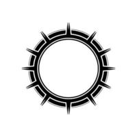Geometric Tribal Circle, Dark Silhouette, Minimalist, Abstract vector