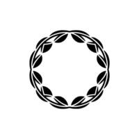 Stylized Laurel Wreath, Minimalist Emblem, Circular vector
