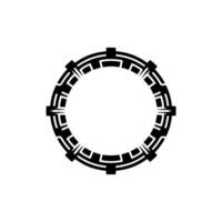Geometric Portal, Minimalist Circle Frame, Outline vector
