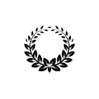 Elegant Laurel Wreath, Minimalist, Circular vector