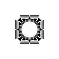 Geometric Sunburst Emblem, Art Deco Inspired vector