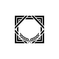 Geometric Emblem,Laurel Wreath, Minimalist vector